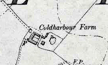 Coldharbour Farm on a map of 1901